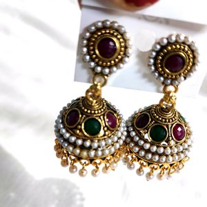 Oxidised Ethnic Earring