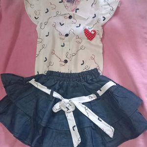 😍New Shirt With Skirt [ Girl Baby ]