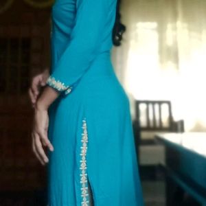 Blue Simple Kurtha