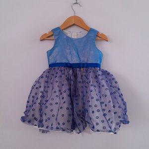 Blue Printed Frock (Girl's)