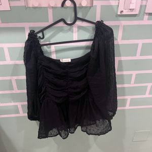 Sheer Black Off shoulders Top