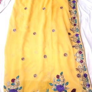 Heavy Embroidery Work Saree