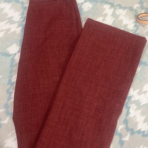 Maroon Formal High Waist Pants