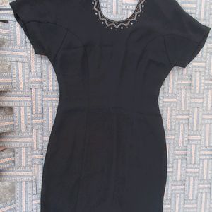 Very Deep V Neck Black Dress