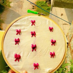 Beautiful Bow Embroidery Wall Hanging