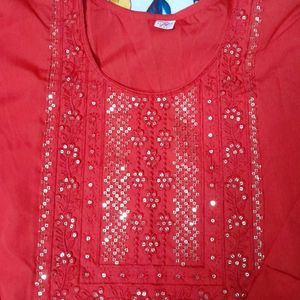 Red Straight Kurti