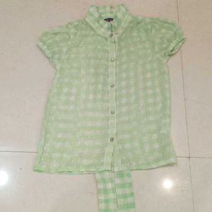 Green Picnic Shirt For Kids