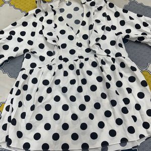 white and black polka dot