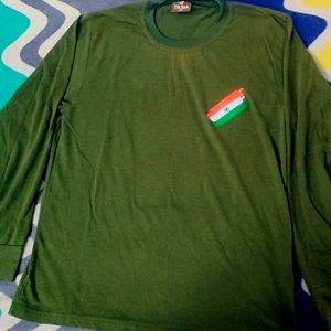 Olive Green Military Style T-shirt