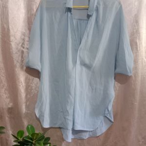 Light Blue Korean Tops