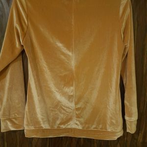 Bedazzled Tan Color Velvet Top