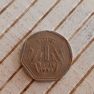 Unique Old Coin 1990 Of Rupees 1