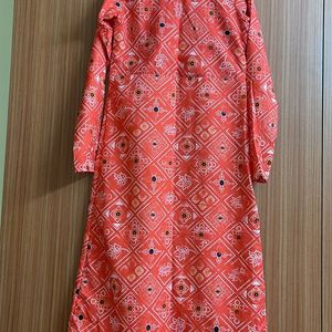 A-line Front Slit Bandhani Kurti