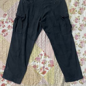 Black Washed 6 Pocket Military Cargo Thrifted Pant