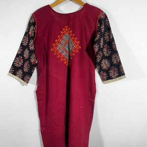 Cotton Maroon  Kurti(women)