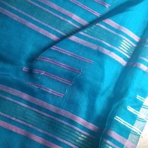 blue fancy thread work light weight saree