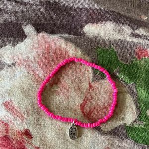 New Seed Beads Neon Pink Charm Bracelet