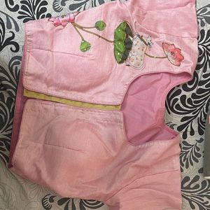 Pichwai Print And Embroidery Work Pink Blouse