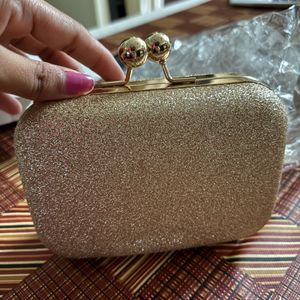 Cute Golden Hand Clutch