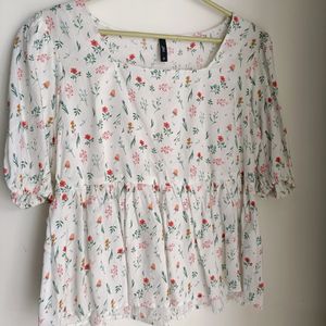 Women Floral Peplum Top