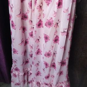 Lightweight Pink Colour Floral Midi