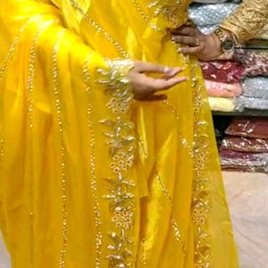 Beautiful yellow saree