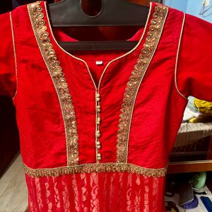 Red Georgette Kurta Set