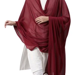 Chiffon Solid Grey Women Dupatta