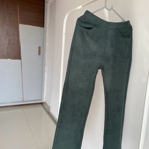 Forest Green Coloured Jeggings