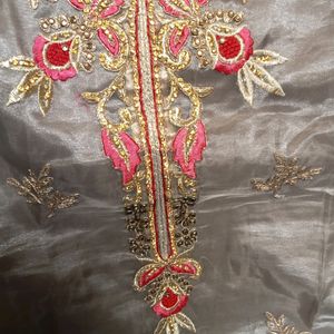 Orgenza Thread And Sequin Work Suit