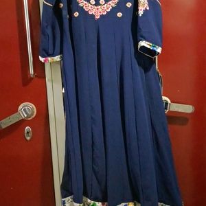 Navy Blue Georgette Frock Suit