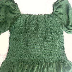 bottle green crop top