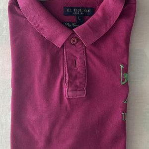 L  Polo Purple Men Half Sleeves T Shirt