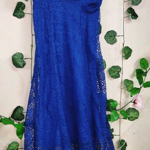 Royal Blue Net One Piece Sexy Dress