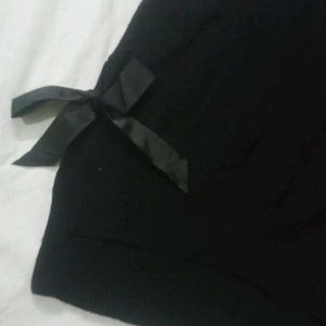 Korean inspired Black Vest With Bow Deatils