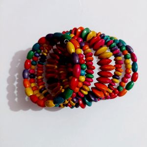 Multicolor Wooden Beads Bracelet