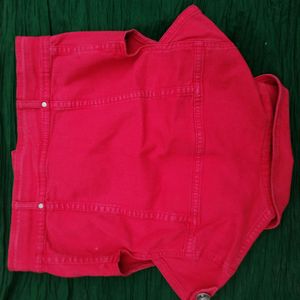 Red crop jacket