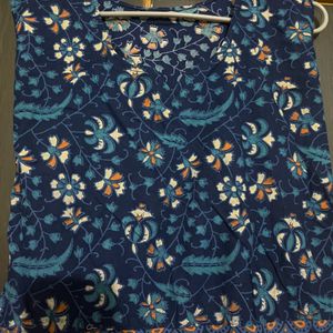 Pure Cotton Maxi Dress Blue (not Used)