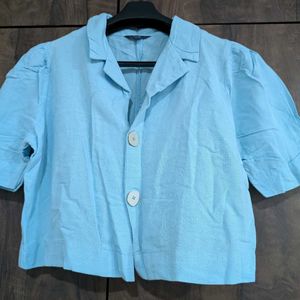 CODE crop Shirt Light Blue Colour