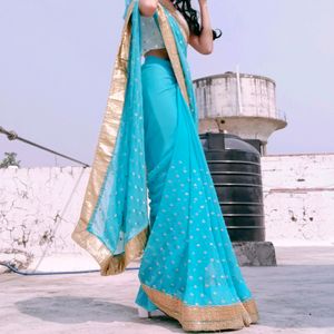 Beautiful New Embroidered Saree