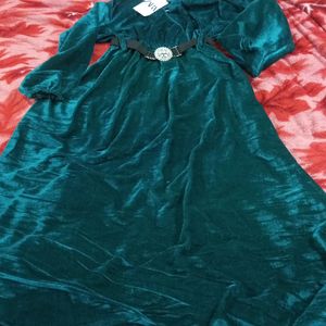 Velvet Dress With Belt