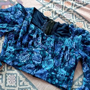 Floral Corset Top ( Puff Sleeve)