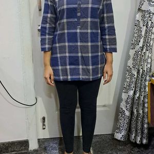 Max Navy Blue Checkered Tunic