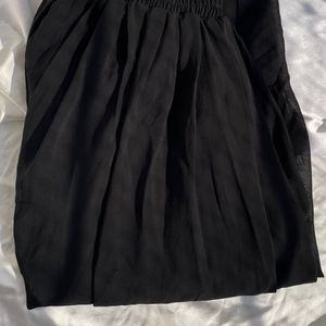 Black Pleated Skirt Shorts Plazo