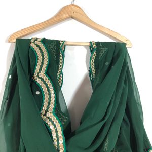 Dark Green Lehenga Choli Set (Women’s)