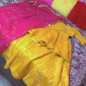 Beautiful yellow Haldi Ceremony Dress