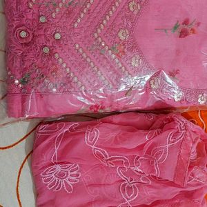 Unstitched Full Suit Set With Dupatta