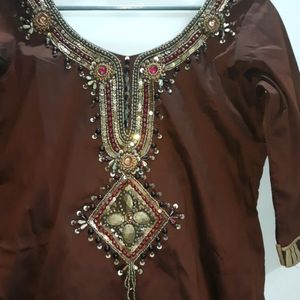 Embellished Brown Kurta🥀