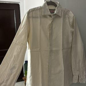 Cream Colored Blackberry Cotton Formal Shirt