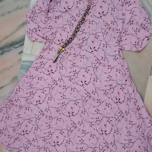 Rayon Baby Pink Colour Dress